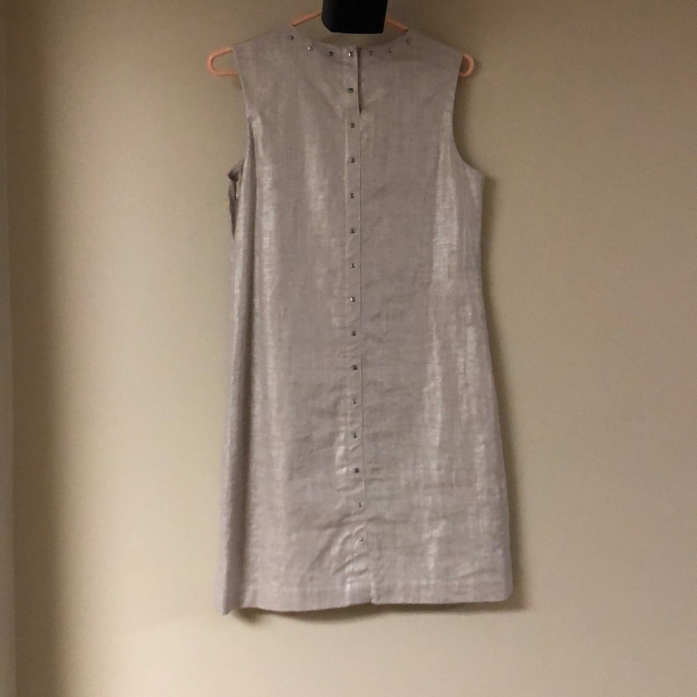 Cynthia Rowley Metallic Linen Studded Dress - Picture 4 of 5
